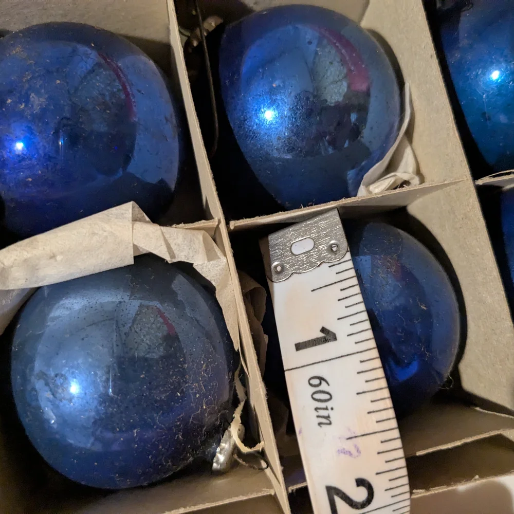 Brite Star Blue Glass Tree Ornaments 12 Small Japan